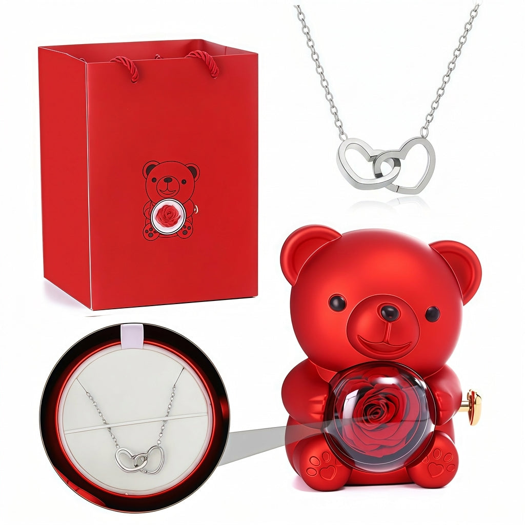 Coffret Surprise Émotion – Ours & Collier Personnalisé ❤️