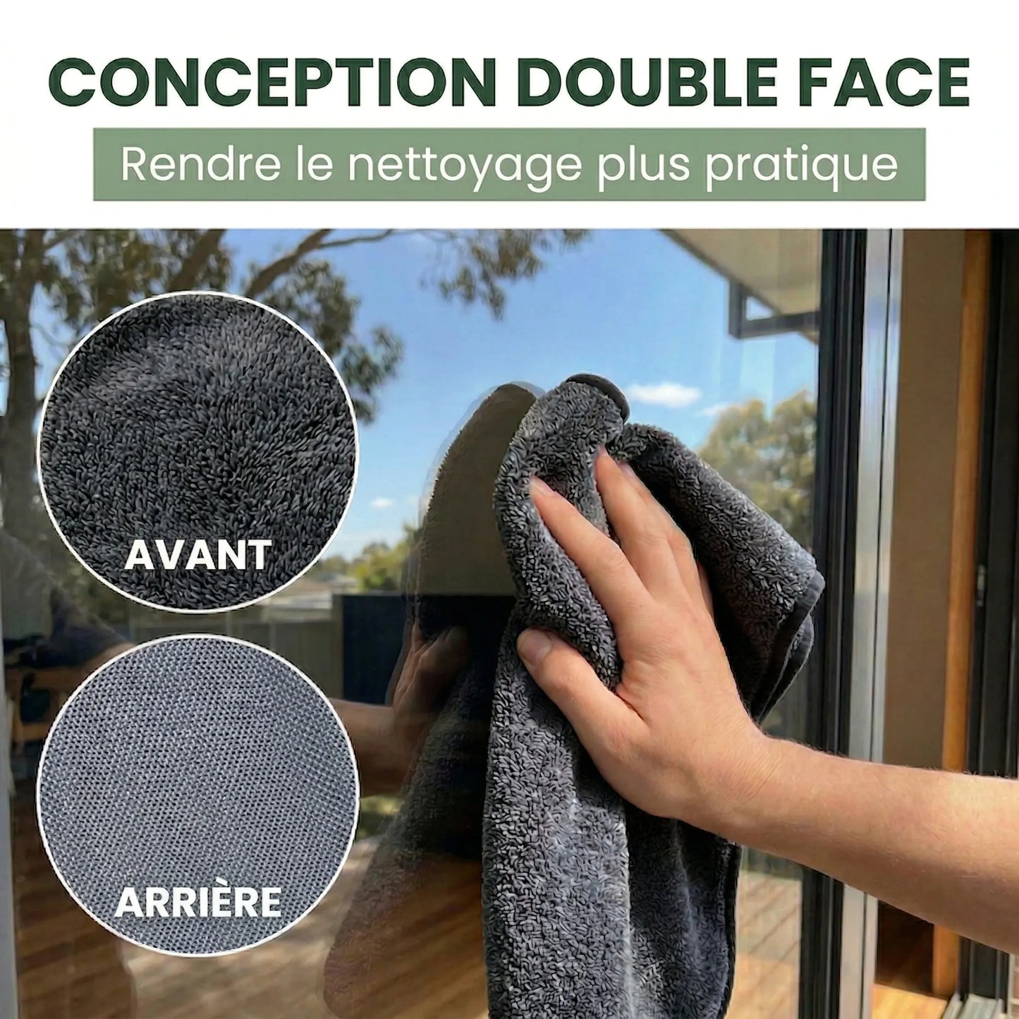 KleanWipe XXL (40x60cm) - Un miroir impeccable en 10 secondes — sans produit chimique