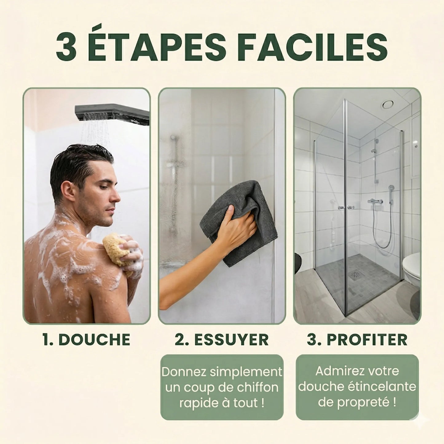 KleanWipe XXL (40x60cm) - Un miroir impeccable en 10 secondes — sans produit chimique