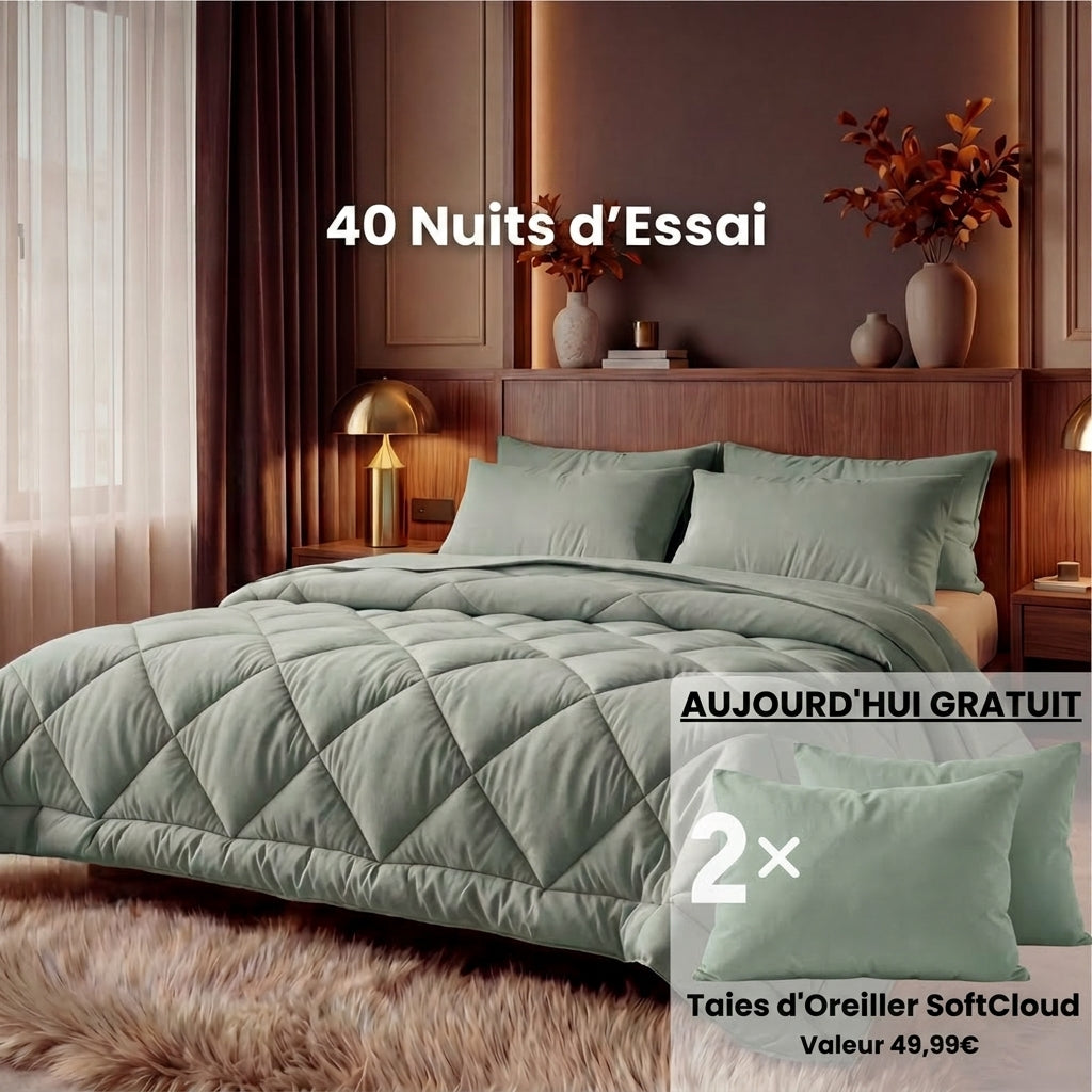 Couverture KleanSleep + 2 taies d'oreillers SoftCloud GRATUITES